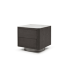 Coin Smoke Oak & Marble Bedside Table by Tommy Franks