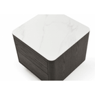 Coin Smoke Oak & Marble Bedside Table by Tommy Franks