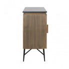 Ironville Sideboard Gold & Dark Wood with Marble Top 4 Doors by Richmond Interiors