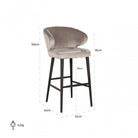 Indigo Khaki Velvet Bar Stool by Richmond Interiors