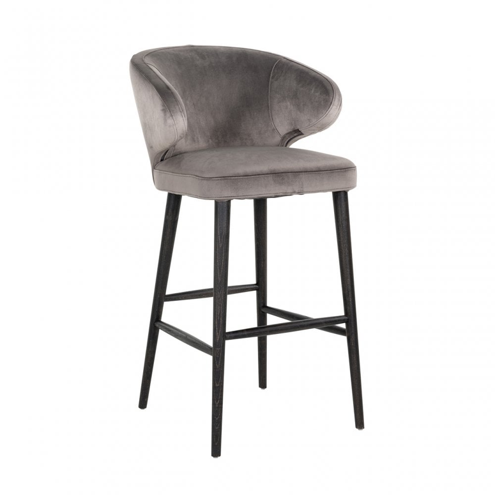 Indigo Stone Velvet Bar Stool by Richmond Interiors