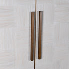 Vienna Squares Bar Drinks Cabinet Oak Wood Gold Handles & Legs 2 Door by Kensington