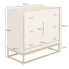 Hampton Ivory Faux Shagreen Chest Of Drawers with Gold Legs & Handles by D.I. Designs