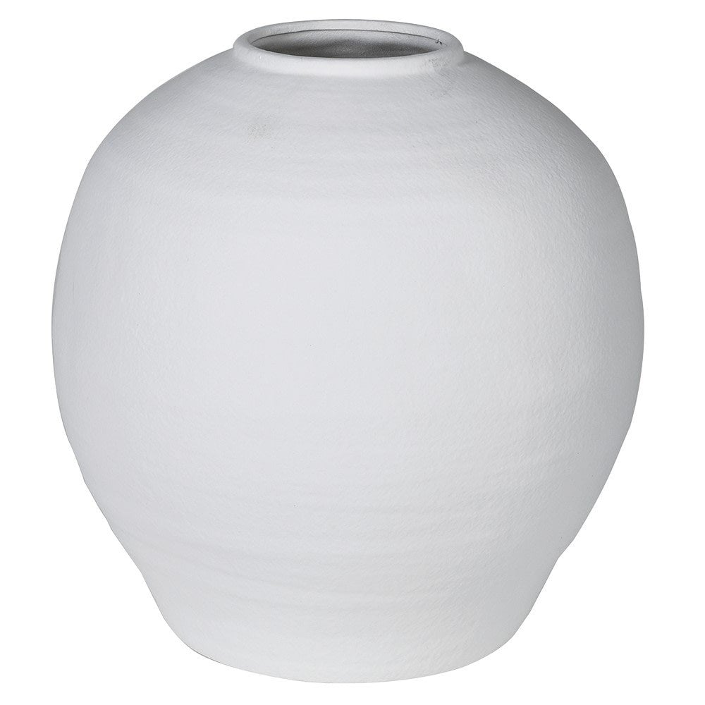 Hand Finished White Ball Ceramic Vase - Small by Kensington