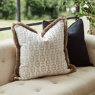 Burlington String & Mushroom Fringe Piping Cushion by Decorum Interiors