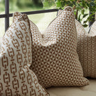 Brunton Tan & Ivory Bouclé Piping Cushion - Discontinued by Decorum Interiors