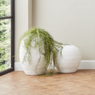 Hand Finished White Ball Ceramic Vase - Small by Kensington