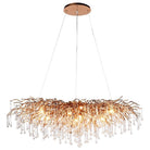 Extra Large Glass Hand Drawn Droplet Gold Branch Chandelier by Kensington