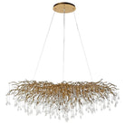 Extra Large Glass Hand Drawn Droplet Gold Branch Chandelier by Kensington
