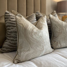 Silias Sandstone & Celine Fawn Piping Cushion by Luxe Casa