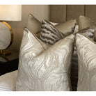 Silias Sandstone & Celine Fawn Piping Cushion by Luxe Casa