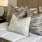 Silias Sandstone & Celine Fawn Piping Cushion by Luxe Casa