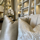 Silias Sandstone & Celine Fawn Piping Cushion by Luxe Casa