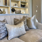 Silias Sandstone & Celine Fawn Piping Cushion by Luxe Casa