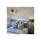 Celine Hessian Satin & Celine Fawn Satin Piping Cushion by Luxe Casa