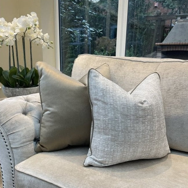 Naomi Dusk & Celine Fawn Piping Cushion by Luxe Casa