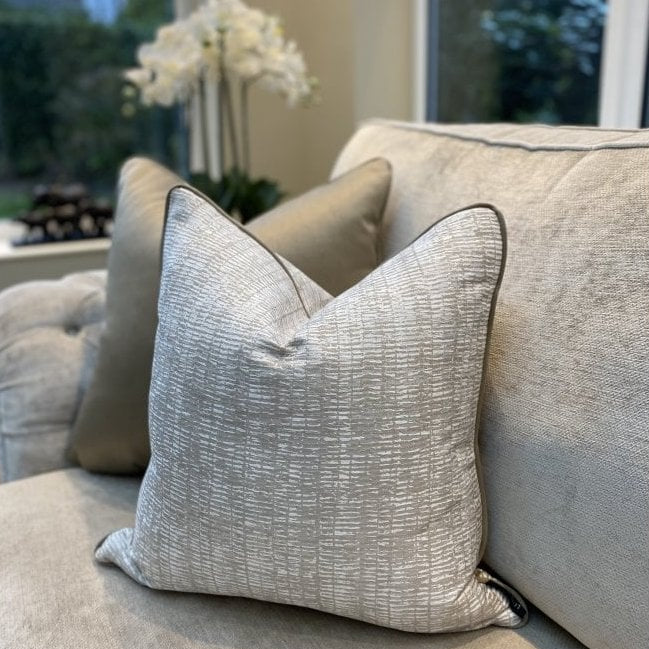 Naomi Dusk & Celine Fawn Piping Cushion by Luxe Casa
