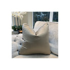 Celine Fawn Satin & Celine Hessian Satin Piping Cushion by Luxe Casa