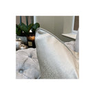Evie Oyster & Celine Hessian Satin Piping Cushion by Luxe Casa