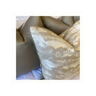 Strato Gold & Celine Fawn Satin Piping Cushion by Luxe Casa