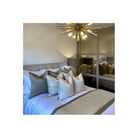 Strato Gold & Celine Fawn Satin Piping Cushion by Luxe Casa