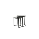 Alfio Marble & Black Side Tables by Light & Living