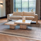 La Cantera Coffee Tables Travertine Beige 2 Tier Square (Set of Two) by Richmond Interiors
