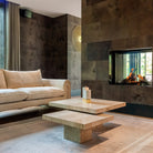 La Cantera Coffee Tables Travertine Beige 2 Tier Square (Set of Two) by Richmond Interiors