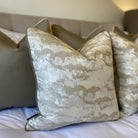 Strato Gold & Celine Fawn Satin Piping Cushion by Luxe Casa