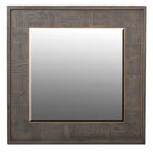 Carter Squares Mirror Textured Grained Oak & Brass Frame by Kensington