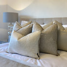 Grace Sand & Celine Fawn Piping Cushion by Luxe Casa
