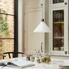 Bertie Satin Brass & Ceramic Pendant Light by Heathfield & Co