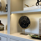 Guoya Black Agate & Antique Bronze Ring On Stand by Light & Living