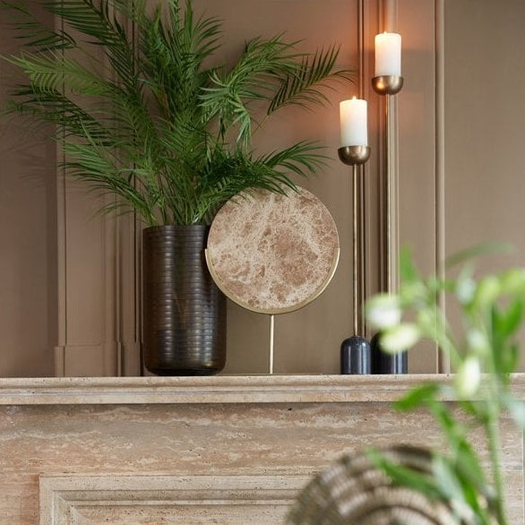 Moreno Brown Marble & Medium Ring On Stand by Light & Living