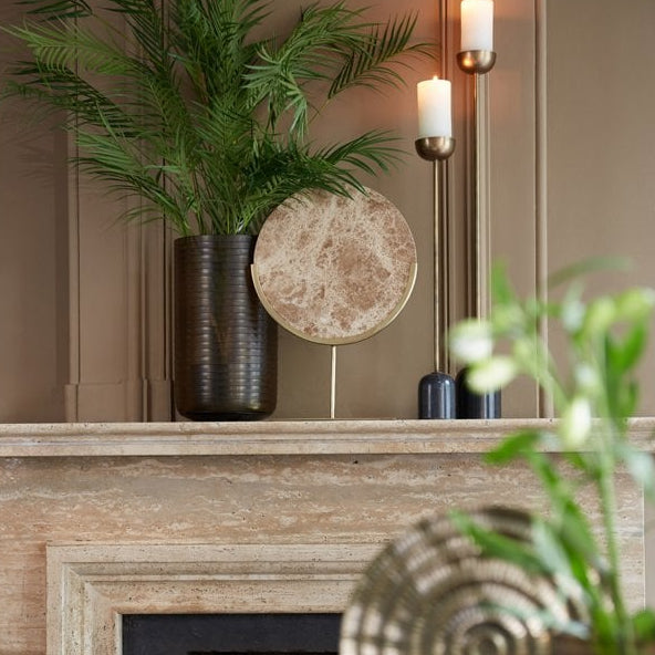 Moreno Brown Marble & Medium Ring On Stand by Light & Living
