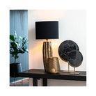 Guoya Black Agate & Antique Bronze Ring On Stand by Light & Living