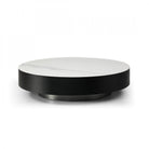 Coin Coffee Table White Marble Top & Dark Wood & Metal Base - Outlet by Tommy Franks