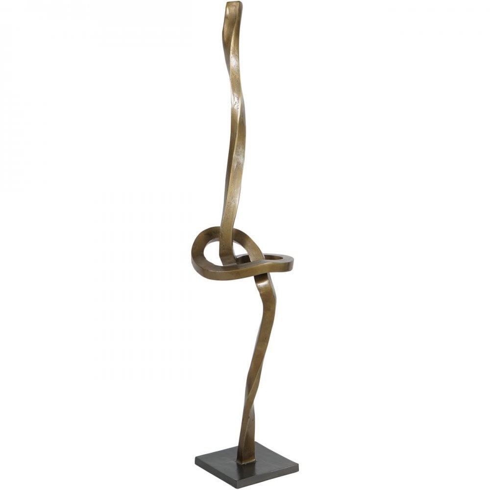 Charlie Textured Brass Aluminium Abstract Sculpture by Libra Interiors