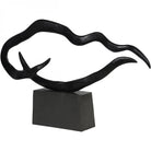 Isla Large Textured Black Aluminium Abstract Sculpture by Libra Interiors