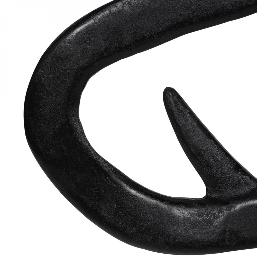 Isla Large Textured Black Aluminium Abstract Sculpture by Libra Interiors
