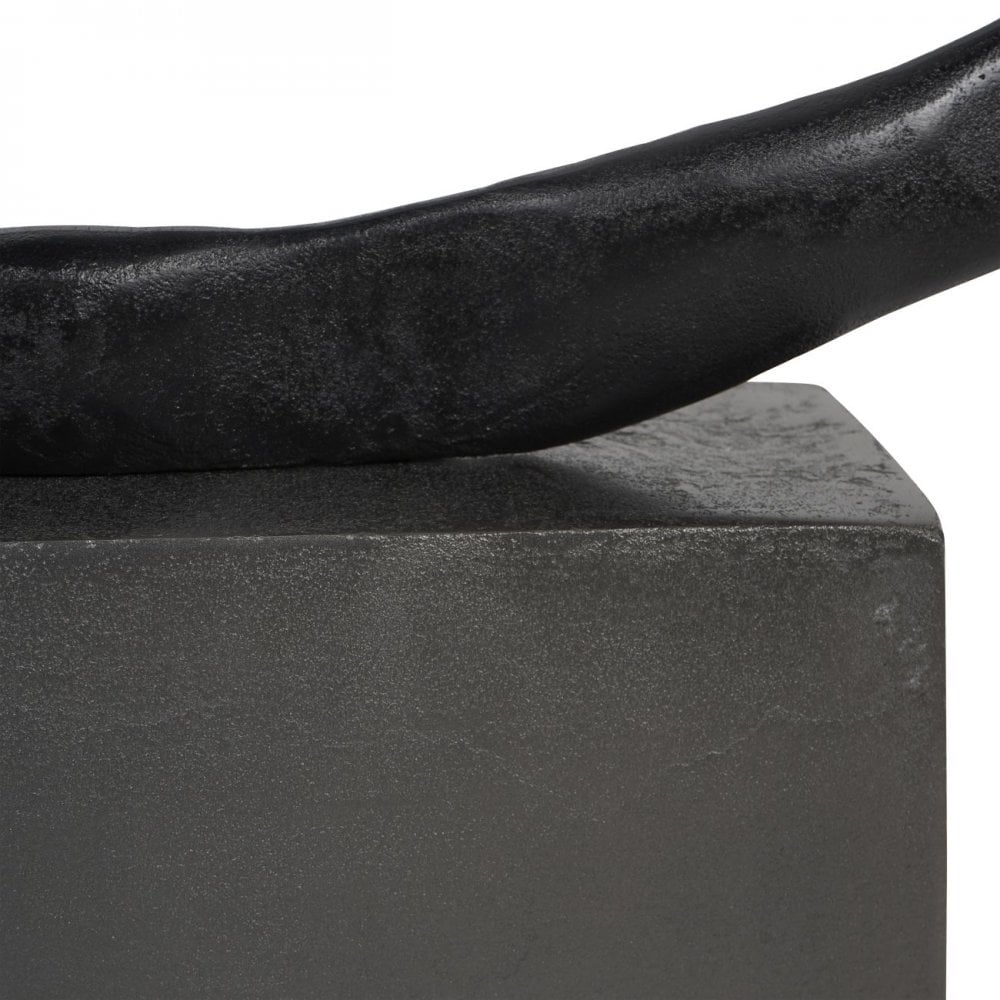 Isla Large Textured Black Aluminium Abstract Sculpture by Libra Interiors