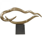 Isla Small Textured Brass Aluminium Abstract Sculpture by Libra Interiors