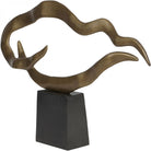 Isla Small Textured Brass Aluminium Abstract Sculpture by Libra Interiors