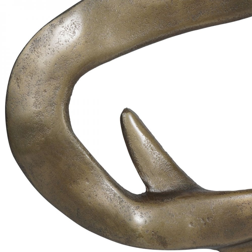 Isla Small Textured Brass Aluminium Abstract Sculpture by Libra Interiors