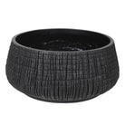 Small Low Black Yakisugi Textured Pot by Kensington