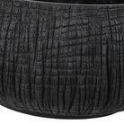 Small Low Black Yakisugi Textured Pot by Kensington
