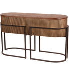 Hunter Corrugated Antique Gold Console Table by Libra Interiors