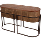 Hunter Corrugated Antique Gold Console Table by Libra Interiors