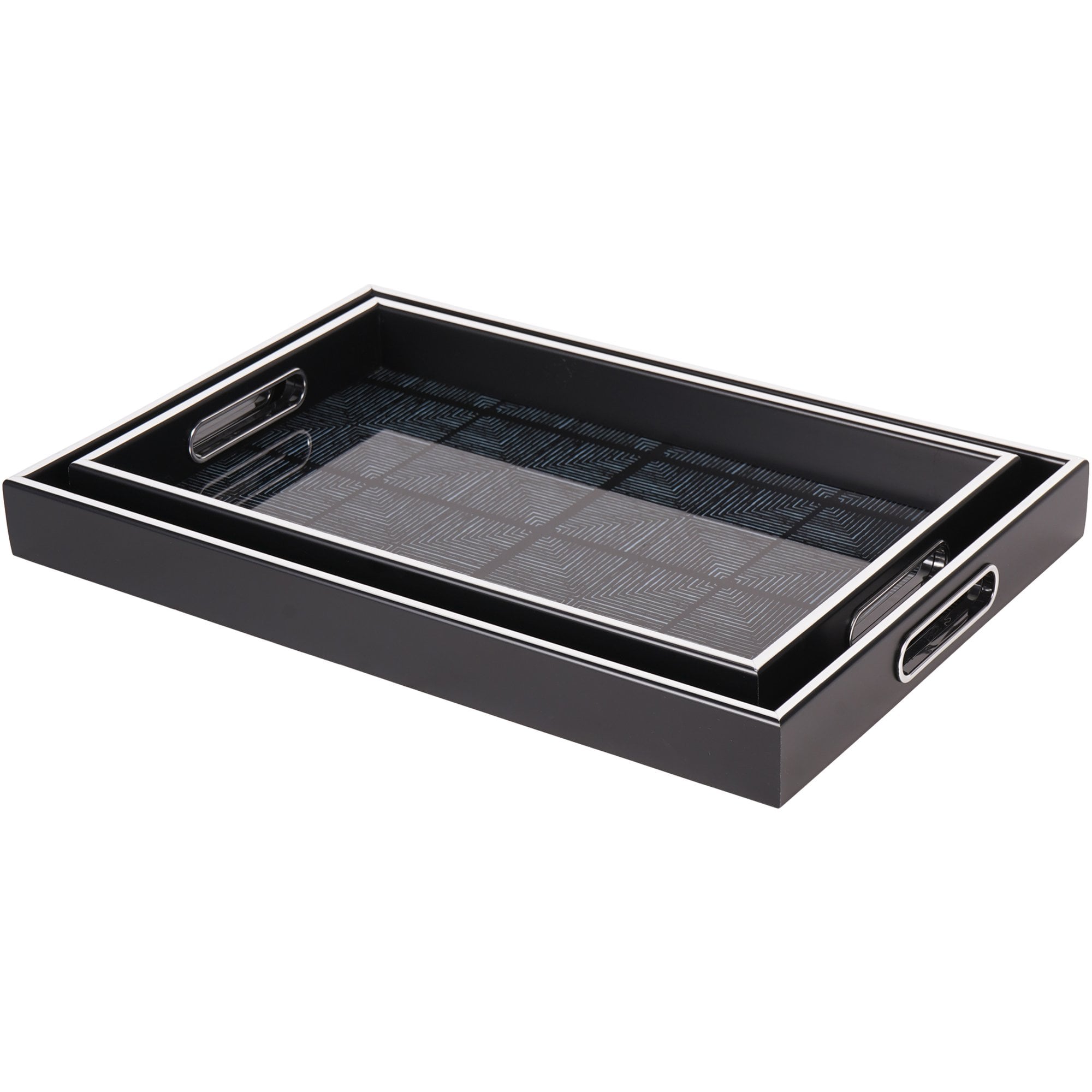 Squares Pattern Set of 2 Trays by Libra Interiors