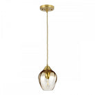 Tiber Brushed Brass Single Pendant Light by Quintiesse